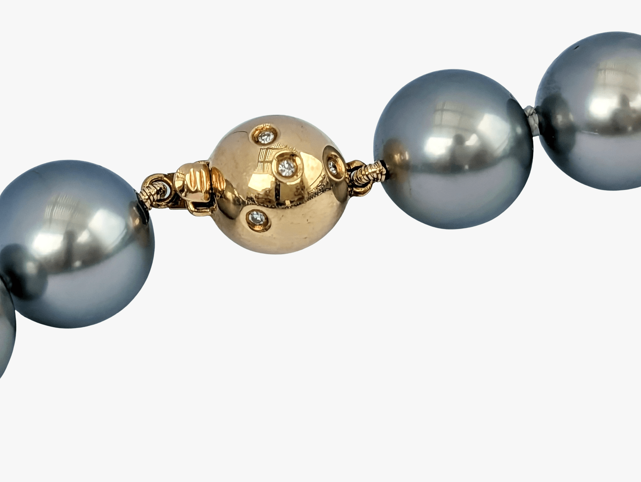 11-12mm AMAZING Silver Tahitian Pearl Necklace - Marina Korneev Fine Pearls