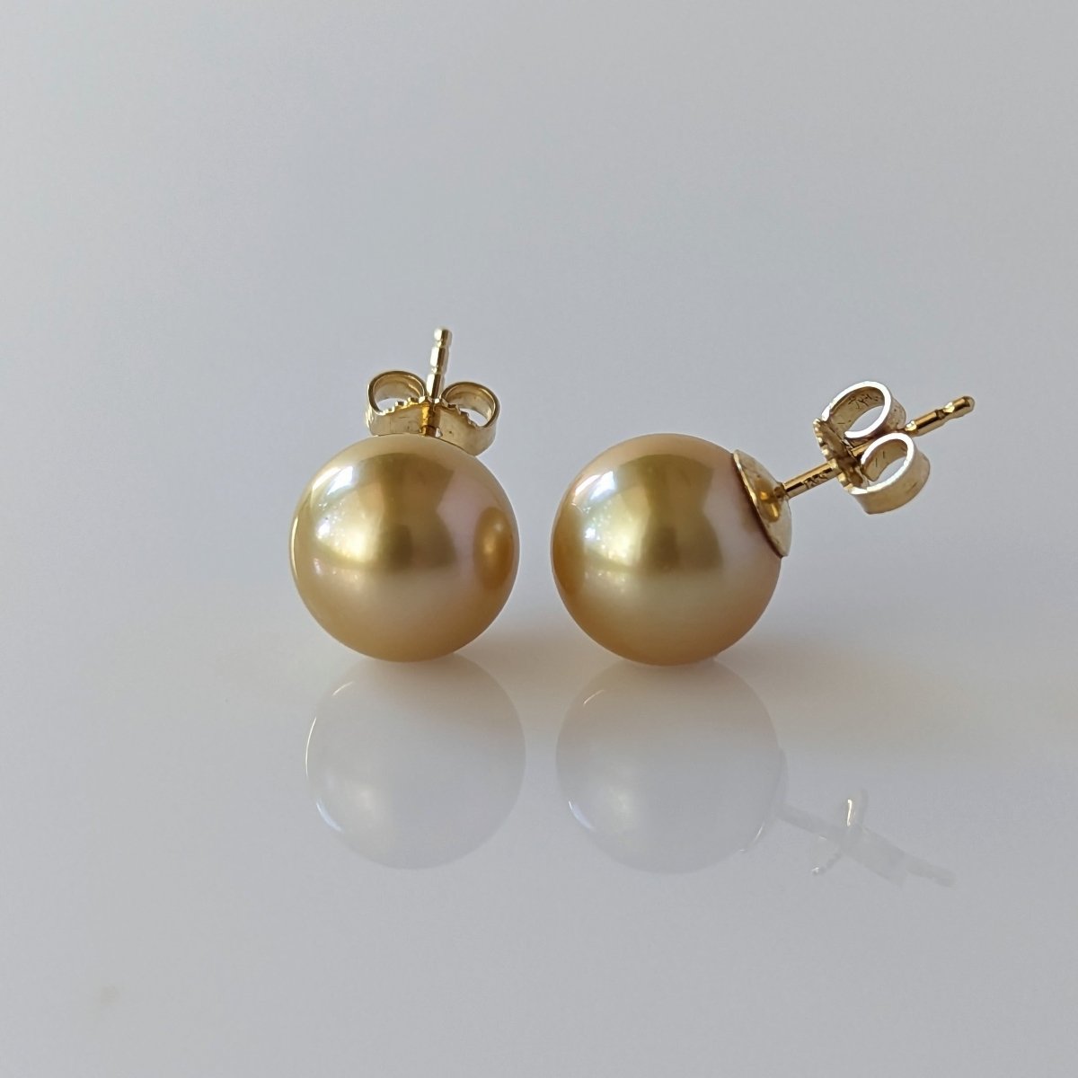 10-11mm Golden South Sea Pearl Stud Earrings - Marina Korneev Fine Pearls