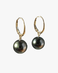 10-11mm Tahitian Pearl Dangle Lever-Back Earrings - Marina Korneev Fine Pearls